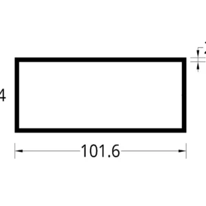 TUBULAR (4 X 1 3/4)"  (101.6 X 44.4) mm. CON ESPESOR 2.4 mm.