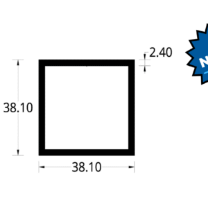 TUBULAR (1 1/2 X 1 1/2)" (38.1  X  38.1) mm ESPESOR 2.4 mm.