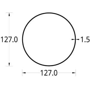 TUBO DE RIEGO (5)" (127) mm. ESPESOR 1.5 mm.