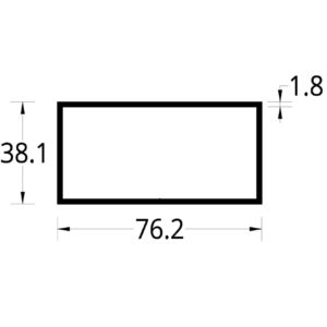 TUBULAR (3 X 1 1/2)"  (76.2 X 38.1) mm. ESPESOR 1.8 mm.