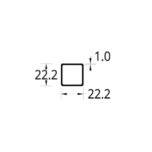 TUBULAR CON ARISTAS REDONDAS (7/8" X 7/8)"  (22.2 X 22.2) mm. ESPESOR 1 mm.
