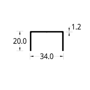 "U" DIVISION DE OFICINA (34 X 20) mm.