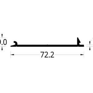 TAPA DESCENTRADA S201/7638/3 X 1½  (72.2 X 9) mm. ESPESOR 1.8 mm.