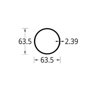 TUBO CIRCULAR (2 1/2)" (63.5) mm ESPESOR 2.39 mm.