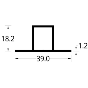 TUBULAR CON DOBLE ALETA (5/8 X 3/4)"  (39 X 18.2) mm. ESPESOR 1.2 mm.