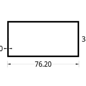 TUBULAR (3 X 1 1/2)" (76.2 X 38) mm. ESPESOR 1.3 mm.