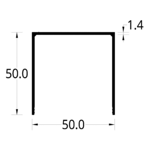 "U" PISO TECHO DIVISION DE OFICINA (50 X 50) mm.