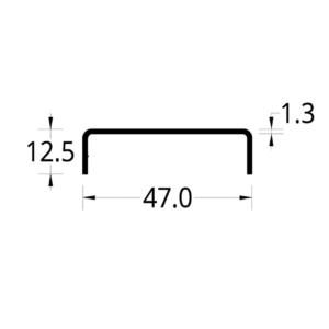 "U" REMATE DIVISION DE OFICINA (47 X 12,5) mm.