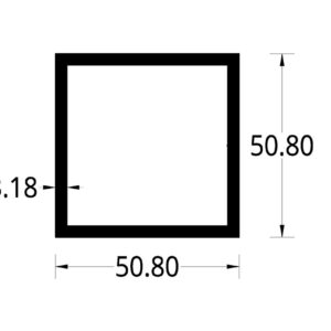 TUBULAR (2 X 2)" (50.8 X 50.8) mm. ESPESOR 3.18 mm.