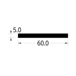PLATINA ALUMINIO (2 1/2 X 1/4)"  (60 X 5) mm.