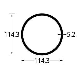 TUBO CIRCULAR (4 1/2)" (114.3) mm. ESPESOR 5.20 mm.