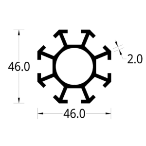 POSTE OCTOGONAL DIVISION DE OFICINA/FERIA (46 X 46) mm.