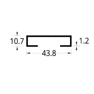 "U" REMATE DIVISION DE OFICINA  (43.8 X 10.7) mm.
