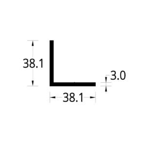 ANGULO ALUMINIO (1 1/2 X 1 1/2 X 1/8)"  (38.1 X 38) mm . ESPESOR 3 mm.
