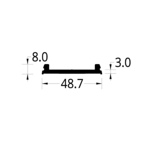 TAPA FACHADA FLOTANTE (48.7 X 8) mm.
