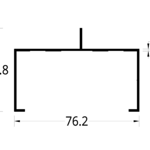 CANAL  DE (3 X 1.1/2 )"  (76.2 X 38.1) mm. CON ALETA DESCENTRADA