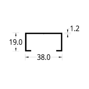 CANAL DE PUERTA ENTAMBORADA (1 1/2 X 3/4)" (38. X 19.) mm.