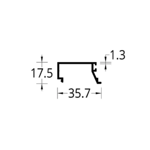PISAVIDRIO CENTRADO S202/3 X 1½  (35.7 X 17.5) mm.  ESPESOR 1.3 mm.