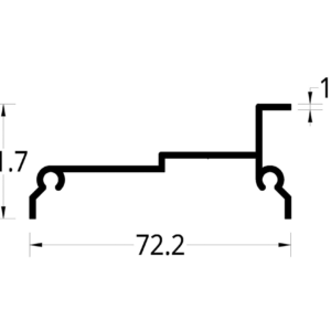 GUIA AUTORROSCANTE DESCENTRADA S201/7638/3 X 1½  (72.2 X 31.7) mm. ESPESOR 1.6 mm.