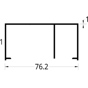 DUCTO ELECTRICO CON SEPARADOR (3 X 1 ½)"  (76.2 X 38.1) mm.