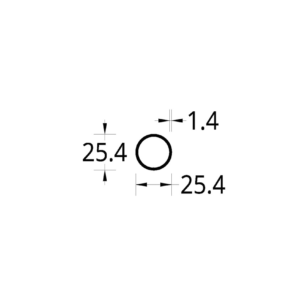 TUBO CIRCULAR (1)" (25.4) mm ESPESOR 1.4 mm.