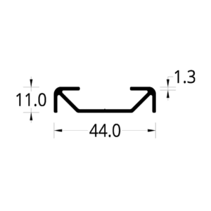 MEDIA ESTRELLA ARISTAS REDONTAS DIVISION DE OFICINA (44 X 11) mm.