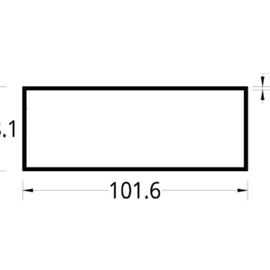 TUBULAR (4 X 1 1/2)"  (101.6 X 38.1) mm. ESPESOR 1.5 mm.