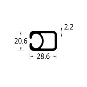 PORTATELA PARA MUEBLES DE ALUMINIO (28.6 X 20.6) mm.