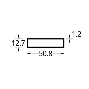 TUBULAR (2 X 1/2)" (50.8 X 12.7) mm. ESPESOR 1.2 mm