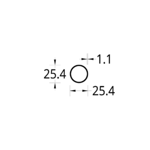 TUBO CIRCULAR (1)" (25.4) mm. ESPESOR 1.1 mm.