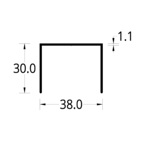 "U" DIVISION DE OFICINA (38 X 30) mm.