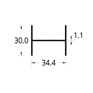 "H" DE DIVISION DE OFICINA (34 X 30) mm.