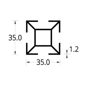 ESTRELLA TUBULAR DIVISION DE OFICINA (35 X 35) mm.