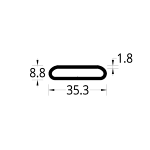 TUBULAR BARRA DE EMPUJE  (35.3 X 8.8) mm. ESPESOR 1.8 mm.
