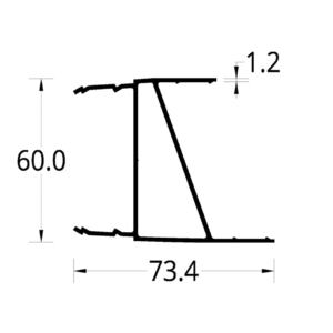 SOPORTE INCLINADO CORTASOL DE (150 X 60 ) mm.