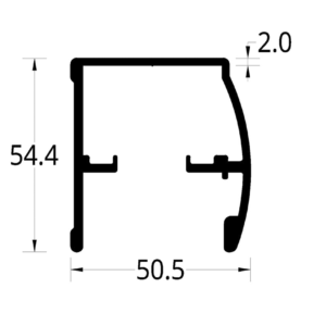 CABEZAL DIVISION DE BAÑO COLGANTE CURVO