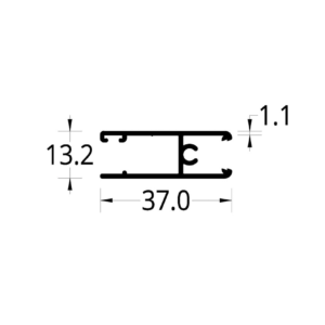 HORIZONTAL INFERIOR ASTRAL 1.6 (37 X 13.2) mm.