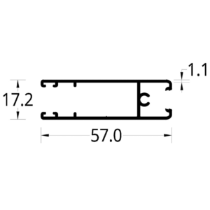 HORIZONTAL INFERIOR ASTRAL 1.8/2.0 (57 X 17.2) mm.
