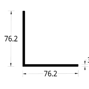 ANGULO ALUMINIO (3 X 3 X 1/8)"  (76.2 X 76.2) mm. ESPESOR  3 mm.