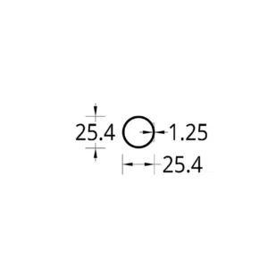 TUBO CIRCULAR (1)" (25.4) mm. ESPESOR 1.25 mm.