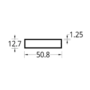 TUBULAR (2 X 1/2)" (50.8 X 12.7) mm. ESPESOR 1.25 mm.