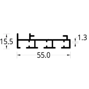 RIEL PANEL JAPONES DE 3 GUIAS (55.0 X 15.5) mm.