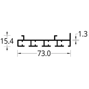 RIEL PANEL JAPONES DE 4 GUIAS (73.0 X 18.5) mm.
