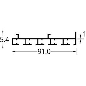 RIEL PANEL JAPONES DE 5 GUIAS (91 X 18.5) mm.