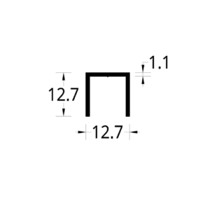 PISAVIDRIO EN "U" (12.7 X 12.7) mm.
