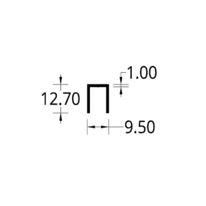 PISAVIDRIO EN "U" (9.50 X 12.70) mm.