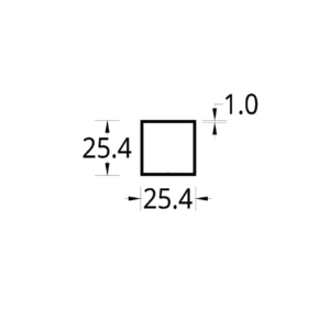 TUBULAR (1 X 1)"  (25.4 X 25.4) mm ESPESOR 1 mm.