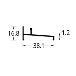 SILLAR UN RIEL VC 4025/3825 (38.1 X 16.8) mm.
