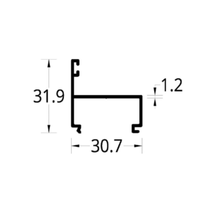 ADAPTADOR MARCO LISO BOREAL 1.8 PLUS (30.7 X 31.9) mm.