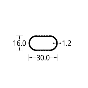 TUBO OVALADO PARA CLOSET (30 X 16) mm.